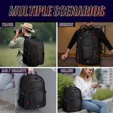 JARWAM Large Travel Backpack for Men with LifetimeWarranty, TSA Friendly 17.3 Inch Laptop Backpack, 45L Carry On Airline Approved Computer Bag for Work College Travel, Black