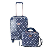Chariot 2-piece set Hardside Expandable Carry On Luggage With Matching Beauty Case (Dotty)