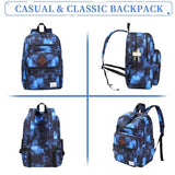 VASCHY Travel Backpack for Teen Boys, Bookbag Schoolbag Casual Daypack for High School/College/Women/Travel/Work Blue Galaxy