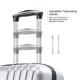 Apelila 4 Piece Luggage Sets for Travel, Hardshell Suitcase with Spinner Wheels (18/20/24/28 Inch), Lightweight Carry On & Checked Luggage for Family Vacation (Sliver-Wave)