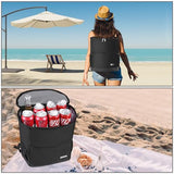 Wolka Insulated Cooler Backpack Small- Leak Proof Backpack Cooler 30 Cans, Waterproof Lightweight Cooler Bag for 12h Hot/Cold Retention - Portable Soft Cooler for Travel, Camping, Beach -Black