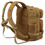 QT&QY 25L Military Tactical Backpacks For men CCW Army Laser cut Molle Daypack small EDC Bug Out Bag Gym Rucksack With Dual Cup Holders medical Rucksack Khaki