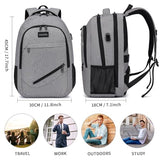 Asenlin Travel Laptop Backpack for Women & Men,Water Resistant Business Slim Sturdy Laptops Backpack with USB Charging Port,Fits 17.3 Inch Notebook College School Computer Bag-Grey