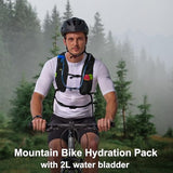 N NEVO RHINO Hydration Backpack, Lightweight Hiking Water Backpack, Hydro Bike Pack with 70 oz 2L Water Bladder, Hydration Daypack for Cycling Rave Mountain