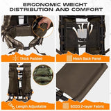 TR Aluminum External Frame Backpack, Adjustable Hiking Hunting Pack, Camo