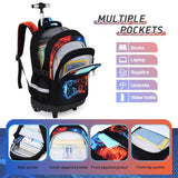 DIGOBAY Rolling Backpack for Boys, 3PCS Luminous Gamer Roller Backpack Set