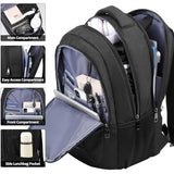 Backpack for Men and Women, School Backpack for Teens, Black Backpack for Boys with USB Charging Port Fits 15.6 Inch Laptop, Water Resistant Travel College Bookbag