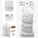 OlarHike 10 Set Packing Cubes for Travel, Gifts for Women Mom,Anti-Tearing Suitcase Organizer with Over-1000 pack Mesh Holes, Vacation Essentials & Accessories for Cruise Ship