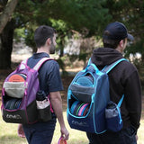 MVP Disc Sports Shuttle Disc Golf Backpack Bag (Khaki/Purple)