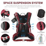 IX INOXTO Hiking Backpack, 26L/40L Waterproof Hiking Daypack with 3L Water Bladder and Rain Cover, Lightweight Travel Camping Backpack for Men Women (Red)