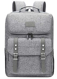 YALUNDISI Vintage Backpack Travel Laptop Backpack with usb Charging Port for Women & Men College Backpack Fits 15.6 Inch Laptop Grey