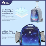 NEW TILAMI 20" Rolling Backpack for Teens Adults, Climbing Stairs Waterproof Backpack with Wheels for School Business Trave Camping with Laptop Compartment, Fit 17 Inch Laptop, Spacey Blue
