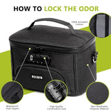 OZCHIN Smell Proof Bag with Combination Lock, Smell Proof Box Activated Carbon Fiber Smoking Accessories, Smell Proof Container, Great Gifts for Father’s Day, Premium Odor Proof Bag