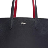 Lacoste Women's Anna Zipped Tote, Abimes Black/Petunia Red, One Size