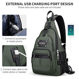 WITZMAN Sling Bag for Men Casual Crossbody Bag with USB Charging Port