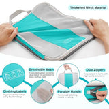OlarHike 10-Pack Compression Packing Cubes for Travel Essentials,Compressible Expandable Packing Cubes for Suitcase,Luggage Garment Bags for Travel,Handy Helper for Organizing Clothes(Blue Green)
