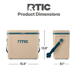RTIC 16 Qt Road Trip Cooler, Hard Insulated Portable with Strap and Handle for Outdoor, Beach, Picnic, Camping, Sports, Travel, Beach/Marine