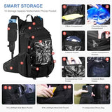 Origem Hydration Backpack 22L with Rain Cover & 3L Water Bladder, Water-Resistant Hiking Backpack for Cycling, Trekking (#01 Black, 22L)
