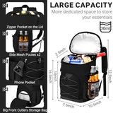 NECKORY Cooler Backpack, Lightweight and Large Capacity Soft Backpack Cooler, Leak Proof Bag for Men Women, Waterproof Insulated Lunch Bag Portable for Camping Traveling Hiking Office (Black)