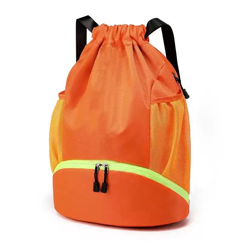 Suaetiai Soccer Bags, Waterproof Drawstring Gym Backpack for Baskestball Rugby Volleyball Yoga, Large Capacity Sports Bag