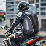 MZS Motorcycle Backpack, 48L Expandable Hard Shell Helmet Backpack for Men Women, Waterproof Motorbike Travel Back Pack Reflective Riding Storage Bag Accessories