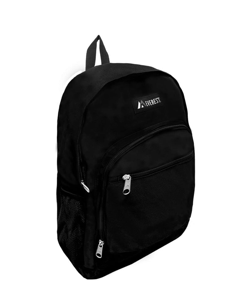 Everest Casual Side Mesh Pocket Multipurpose Backpack, Black