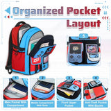 Duzieda Boys Backpack with Lunch Box, 4 PCS Gamer Boys Backpack for Elementary Middle School, 17 Inch School Bags for Kids
