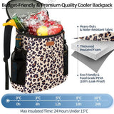 Backpack Cooler for Women, Soft Cooler Backpack with Cooler Compartment Insulated Waterproof Ice Pack Cooler Bag for Women Black Brown Pattern