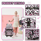 Meetbelify Rolling Backpack for Girls Backpack with Wheels for Elementary Student Kids School Bag with Lunch Box Pencil Case for Girls Ages 6-8 Years Old