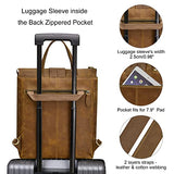 S-ZONE Women Genuine Leather Backpack Purse Retro Top-handle Bags Vintage Totes Casual Daypack