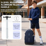NEW TILAMI 18 Inch Expandable Rolling Backpack with 6-Wheel Stair Climbing, Waterproof Wheeled School Bag with 15.6" Laptop Sleeve for Boys Girls, Carry-on Luggage 98cm Dual-Height Handle - Navy Blue