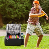 KGMCARE Disc Golf Backpack Camouflage with 20+ Disc Capacity Carry Golf Bag Two Side Storage Pockets Disc Golf Backpack Bag Discs Not Included (Snow Camo)