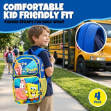 Fast Forward Kid's Licensed 16" SpongeBob Cargo Backpack - Large School Backpack with Multiple Pockets
