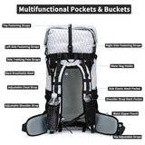 Hiking Backpack,40L to 50L Extra Large Capacity Hiking Bag,Internal Frame Camping Backpack,Upgraded X-PAC Lightweight Sport Daypack Travel Backpack Fit For Mountain Climbing Camping(White)