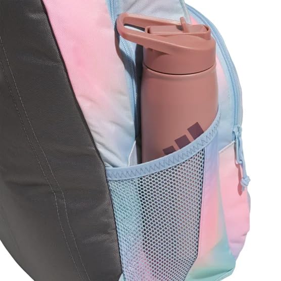 adidas Midway Backpack, Pastel Tie-Dye, Tech-Friendly 15-inch Laptop Storage, Multiple Zippered Compartments, Padded Straps, Water Bottle Pockets