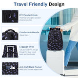 Sisipoet Girls Backpack, Lightweight School Backpack Multiple-pocket College Bookbag for Teen Girls Travel Backpack with Luggage Strap for Women, Black with Purple Bow