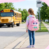 Meetbelify Backpack for Girls Backpacks with Lunch Box Pencil Case for Elementary Student Kids School Travel Bag for Girls Ages 6-8 Years Old Pink