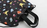 Pikachu Drawstring Backpack Gym Sackpack Travel Bag Multi Purpose Bag (Black)