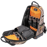 Klein Tools 62800BPCAMO Backpack Tool Bag, Tradesman Pro Extra-Large 40-Pocket Jobsite Camo Tool Backpack with Molded Bottom, Charging Port