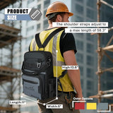 MELOTOUGH Small Tool Backpack for Men 30 Multi-Storage Pockets Heavy Duty Tool Bag Backpack with Dual-Form Shoulder Strap for Electrician, HVAC, Technician - Water Resistant (Grey)