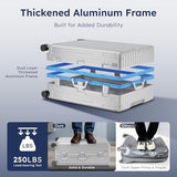 ALPHA CAMP 2 Piece Luggage Sets With Dual Layer Aluminum Frame, TSA Locks, 3-Layer PC 20" Carry-on 28" Checked Hardside Zipperless Travel Suitcase Sets, Type-C USB Charging Port