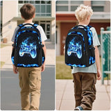 ZHIMEBYE Kids Backpack for Boys - Gamer Boys Backpacks for Kids Teens Elementary Middle School, 17″ Large Capacity Students Bookbag, Perfect for Travel and School