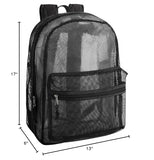 Transparent Mesh Backpacks for School Kids, Beach, Travel - Mesh See Through Backpack with Padded Straps Large