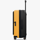 LEVEL8 Adventure Checked Hard Shell Carry on Luggage Airline Approved, Front Side-lid Opening Design,Expandable Case Wide Trolley Handle,Travel Bag with Tsa Lock, 24 Inch, Yellowblack