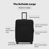 Away Softside Large Checked Suitcase, 29 Inch Expandable Luggage For Men & Women, Durable Nylon Exterior, TSA Approved Lock, Ideal For Trips 2+ Weeks, Jet Black