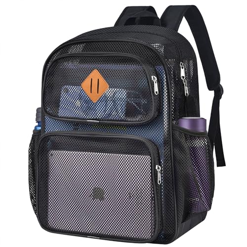 DST Gainbow Mesh Backpack for School 18in Large Mesh Bookbag for Boy Girl