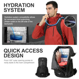 IX INOXTO 55L Internal Frame Waterproof Hiking Camping Backpack with 3L Water Bladder and Rain Cover, Large Lightweight Travel Daypack Rucksack for Climbing (Black)