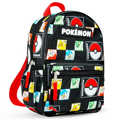 Pokemon Mini Backpack for Kids Toddlers - 11" Iconic Woven Small Backpack Bundle w Stickers and More | Preschool Daycare Kindergarten | Fits Boys Girls Alike