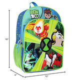 Bioworld Ben 10 Backpack Omnitrix Omniverse 16" Alien Force Kids School Travel Backpack