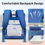 MIER Small Clear Backpack for School and Stadium Events, 12 Inch Blue